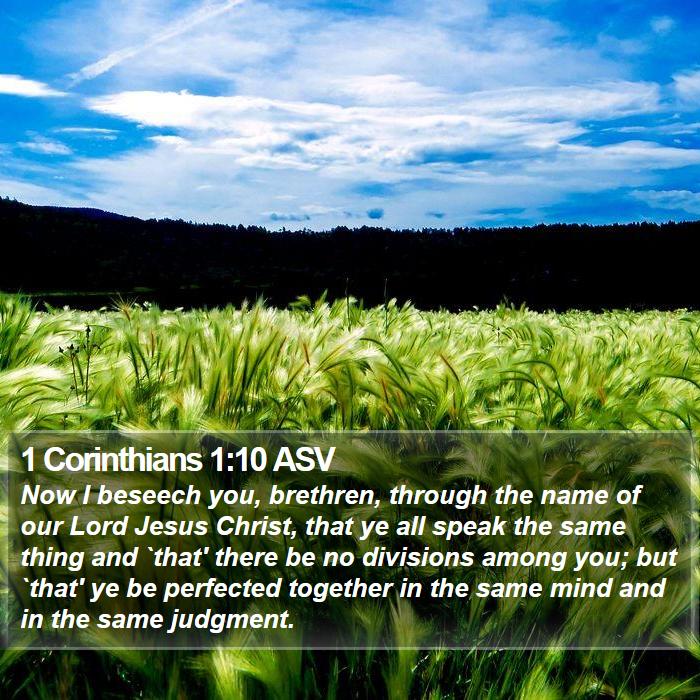 1 Corinthians 1:10 ASV Bible Study