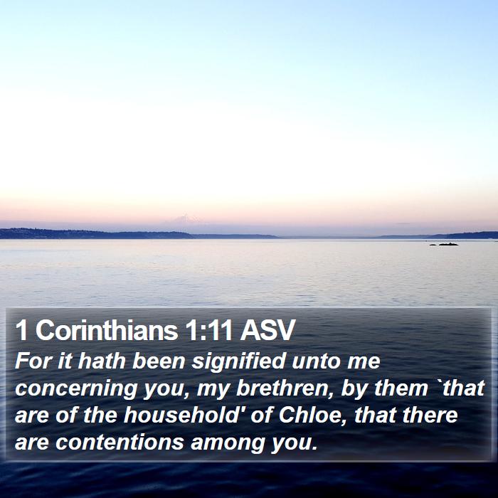 1 Corinthians 1:11 ASV Bible Study