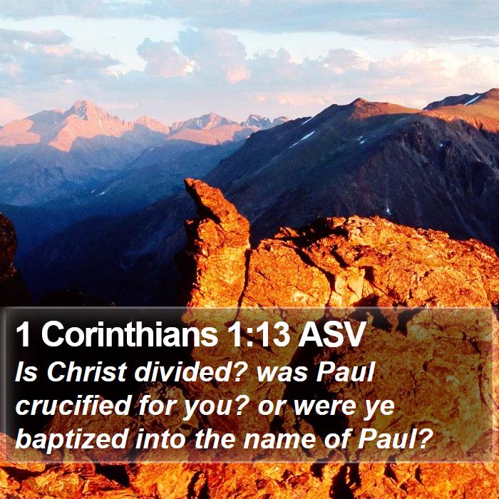 1 Corinthians 1:13 ASV Bible Study