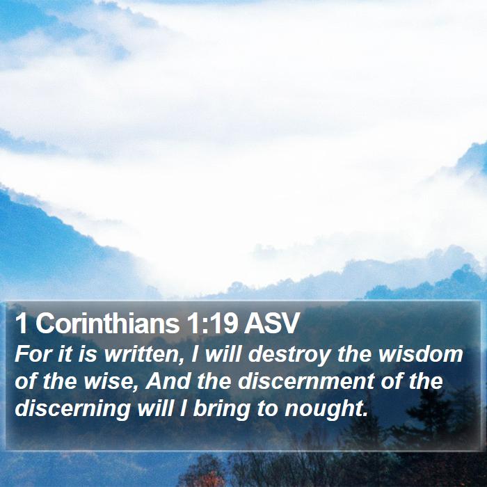 1 Corinthians 1:19 ASV Bible Study