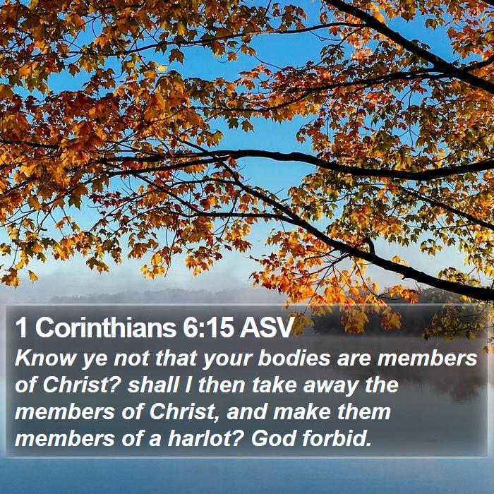 1 Corinthians 6:15 ASV Bible Study