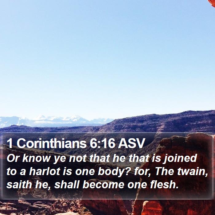 1 Corinthians 6:16 ASV Bible Study