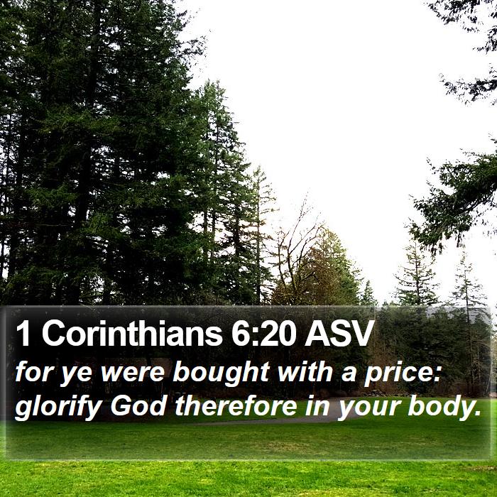 1 Corinthians 6:20 ASV Bible Study