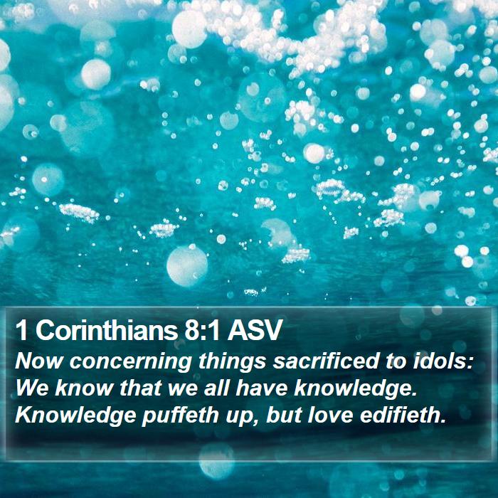 1 Corinthians 8:1 ASV Bible Study