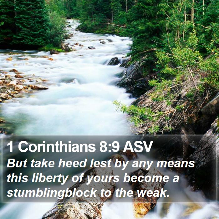 1 Corinthians 8:9 ASV Bible Study