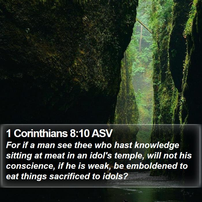 1 Corinthians 8:10 ASV Bible Study