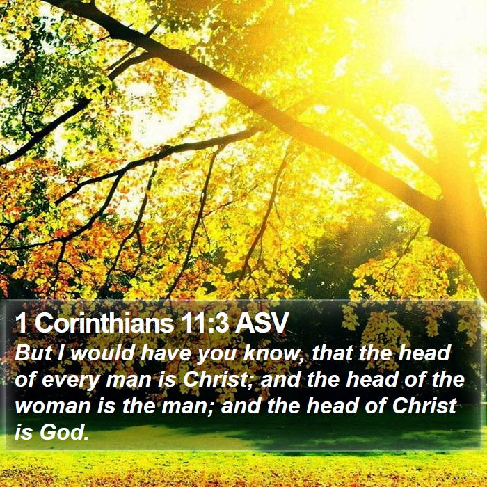 1 Corinthians 11:3 ASV Bible Study