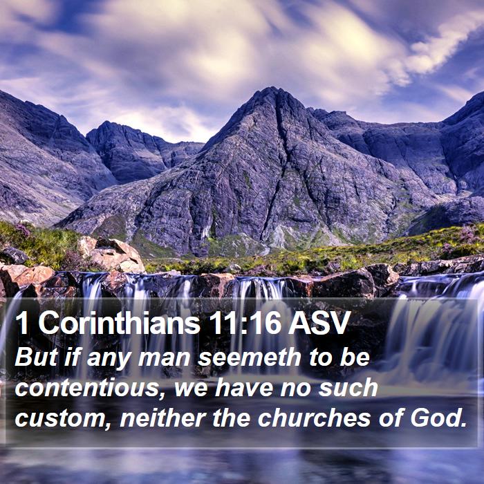 1 Corinthians 11:16 ASV Bible Study