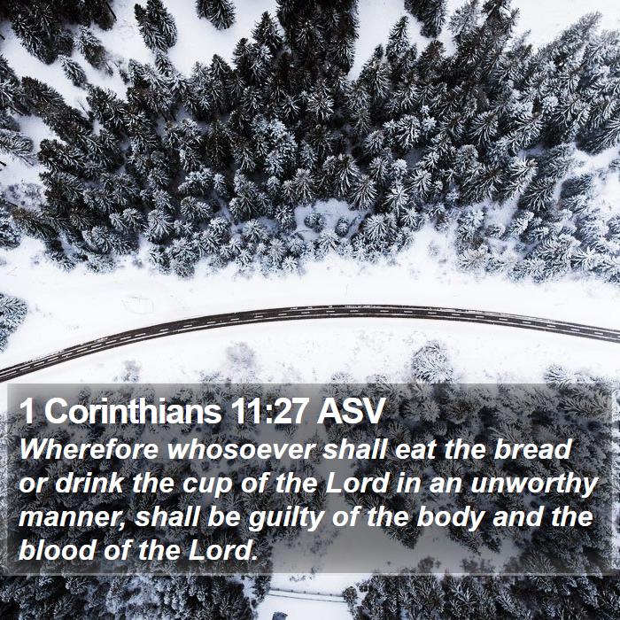 1 Corinthians 11:27 ASV Bible Study