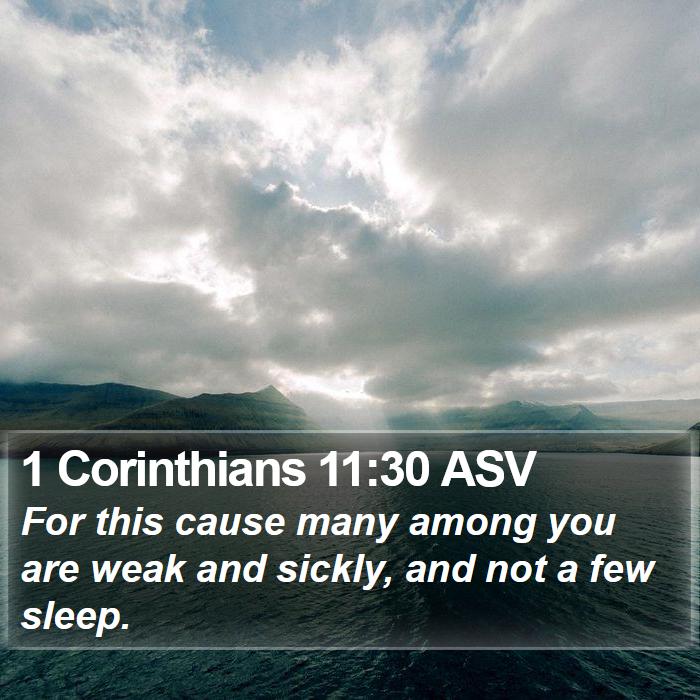 1 Corinthians 11:30 ASV Bible Study