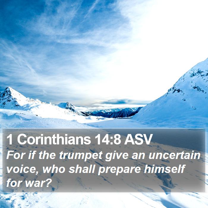 1 Corinthians 14:8 ASV Bible Study