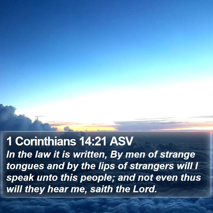 1 Corinthians 14:21 ASV Bible Study