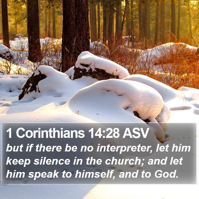 1 Corinthians 14:28 ASV Bible Study