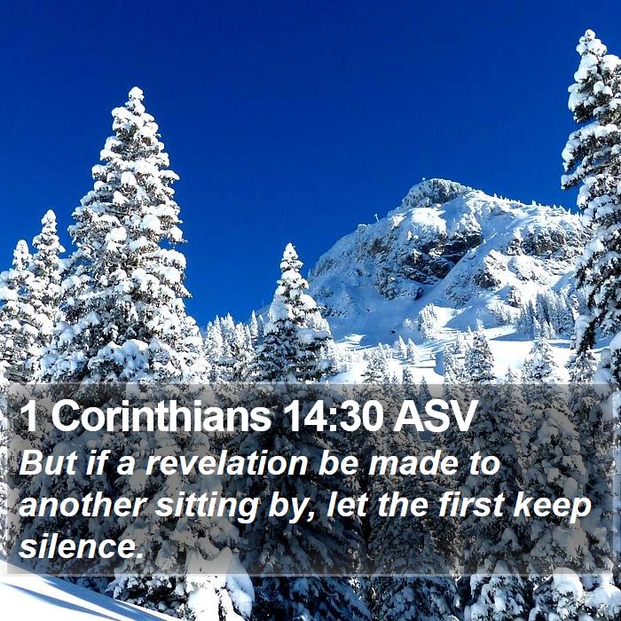 1 Corinthians 14:30 ASV Bible Study