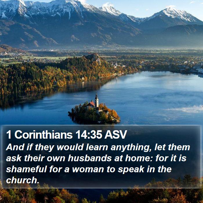 1 Corinthians 14:35 ASV Bible Study