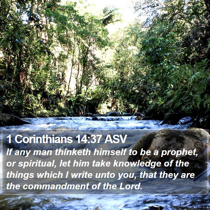 1 Corinthians 14:37 ASV Bible Study