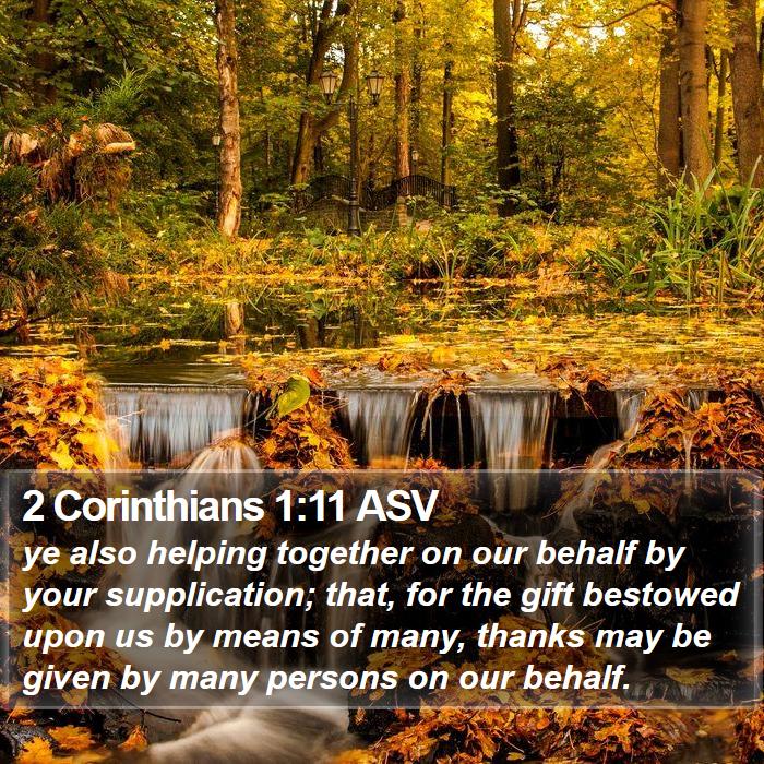 2 Corinthians 1:11 ASV Bible Study