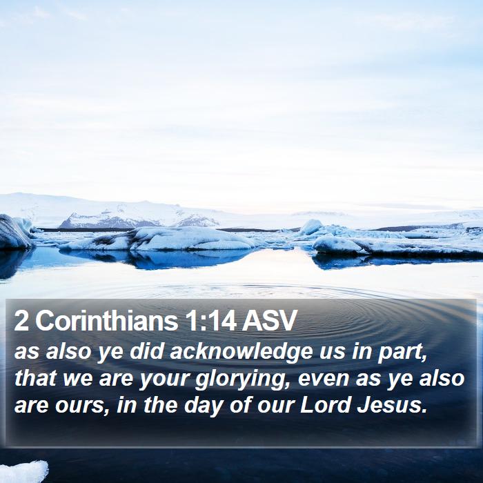 2 Corinthians 1:14 ASV Bible Study