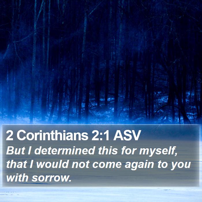 2 Corinthians 2:1 ASV Bible Study