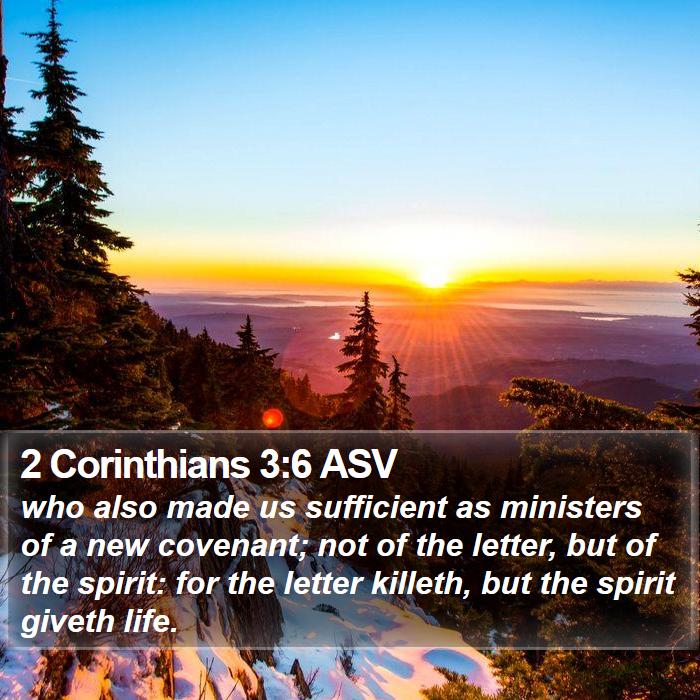 2 Corinthians 3:6 ASV Bible Study