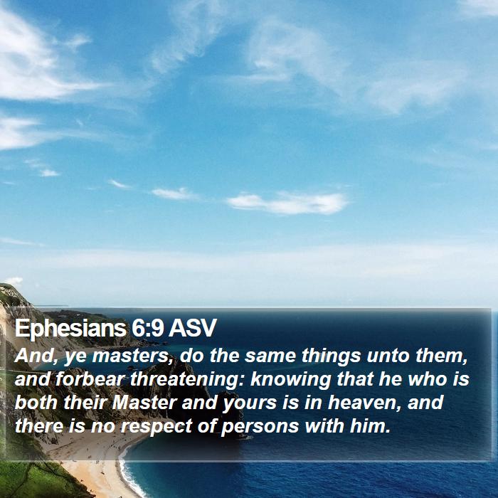 Ephesians 6:9 ASV Bible Study