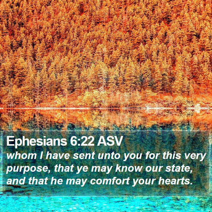 Ephesians 6:22 ASV Bible Study