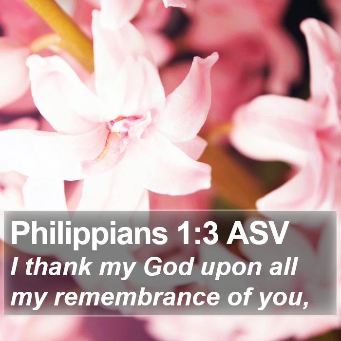 Philippians 1:3 ASV Bible Study