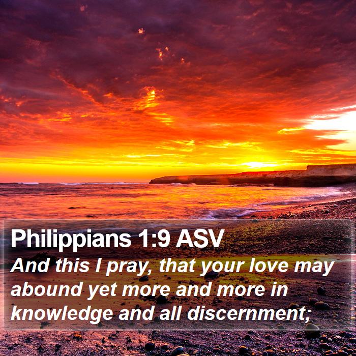 Philippians 1:9 ASV Bible Study