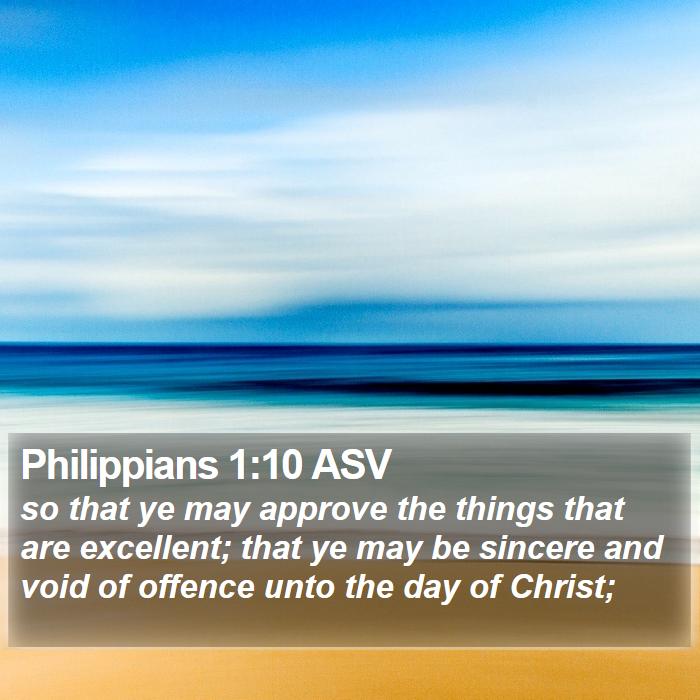 Philippians 1:10 ASV Bible Study