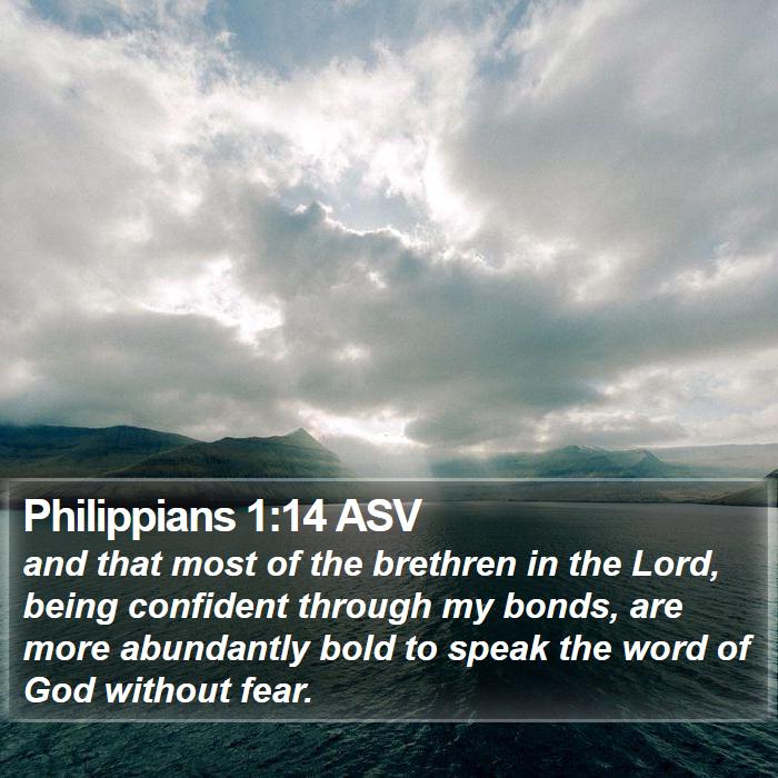 Philippians 1:14 ASV Bible Study