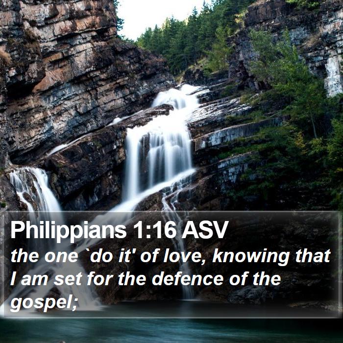 Philippians 1:16 ASV Bible Study