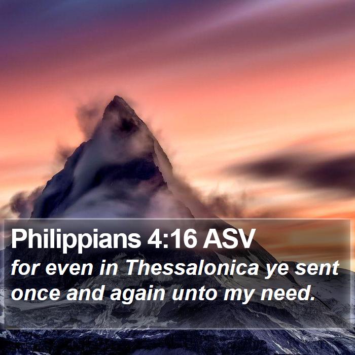 Philippians 4:16 ASV Bible Study