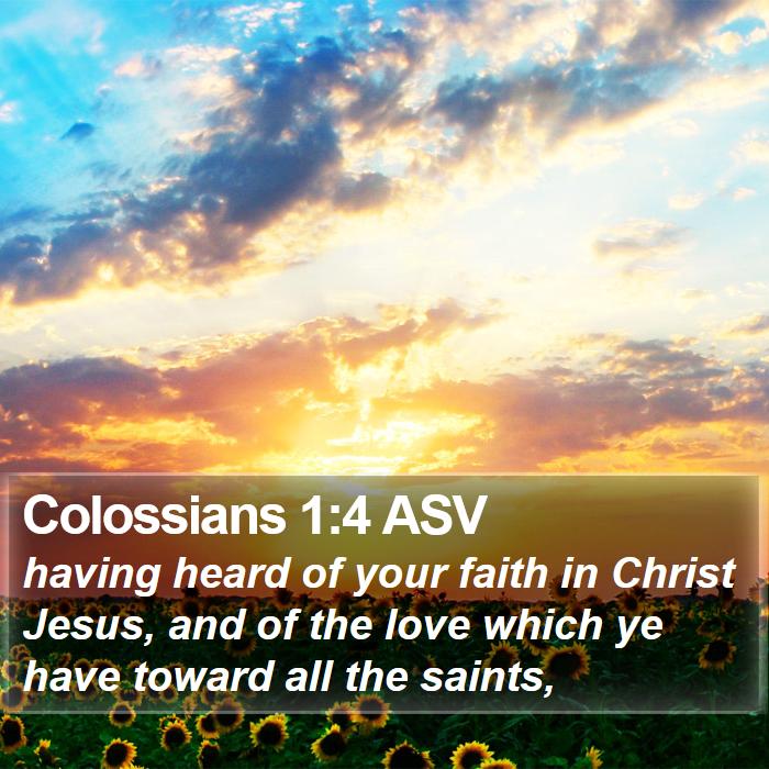 Colossians 1:4 ASV Bible Study