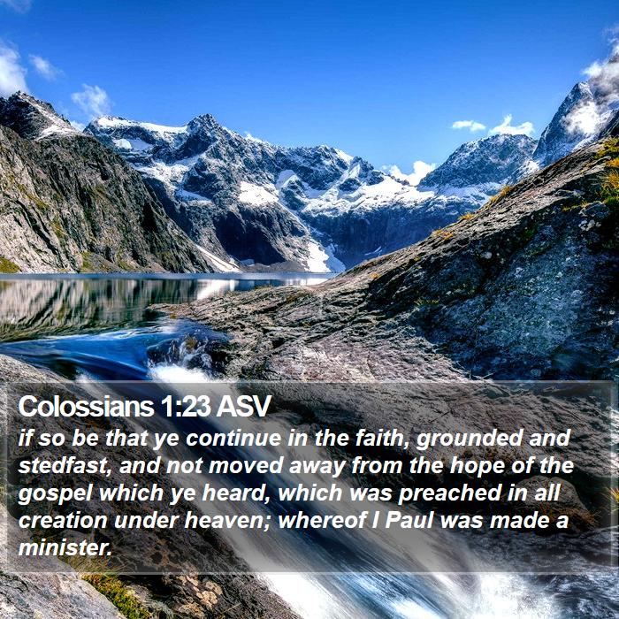 Colossians 1:23 ASV Bible Study