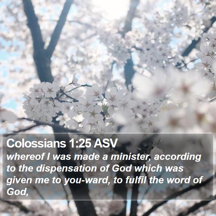 Colossians 1:25 ASV Bible Study