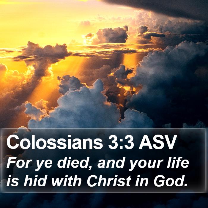 Colossians 3:3 ASV Bible Study