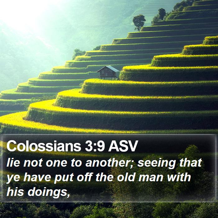 Colossians 3:9 ASV Bible Study