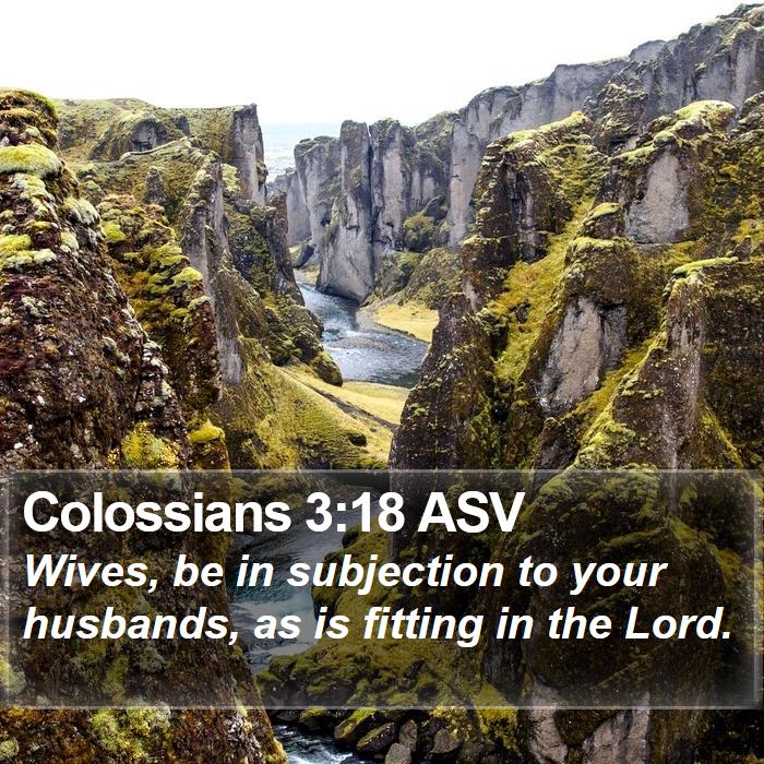 Colossians 3:18 ASV Bible Study