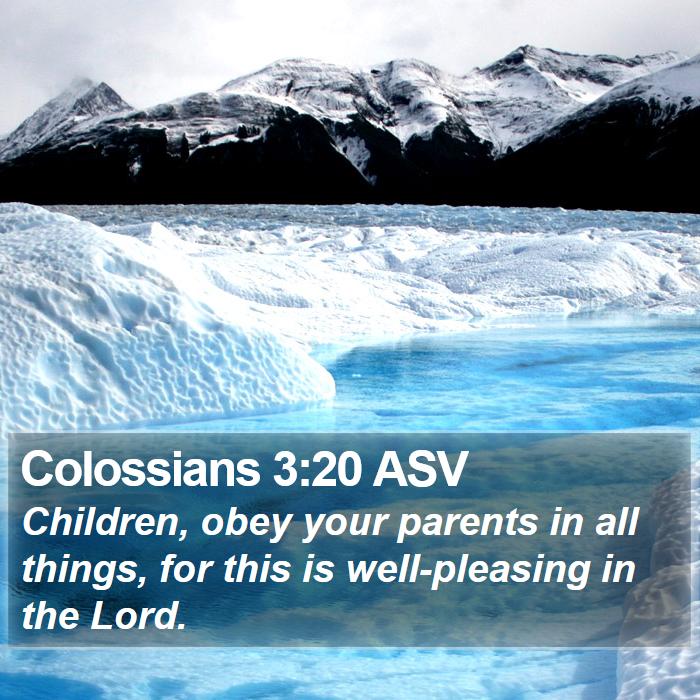 Colossians 3:20 ASV Bible Study