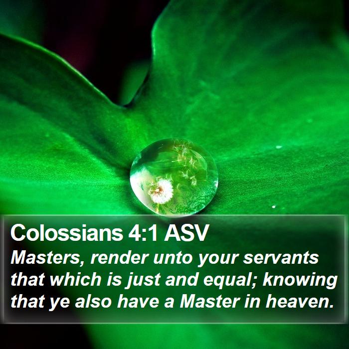 Colossians 4:1 ASV Bible Study