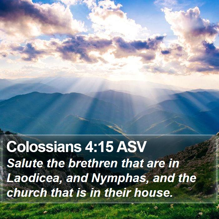 Colossians 4:15 ASV Bible Study