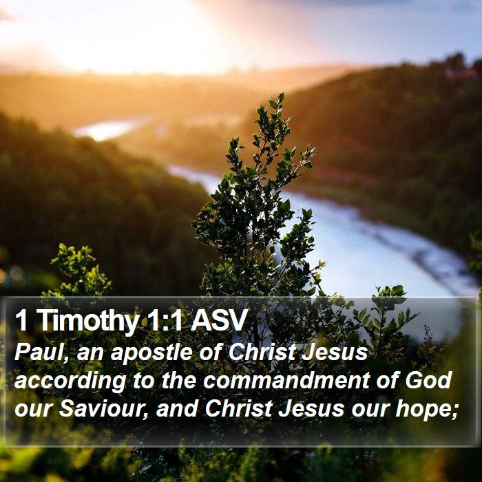 1 Timothy 1:1 ASV Bible Study