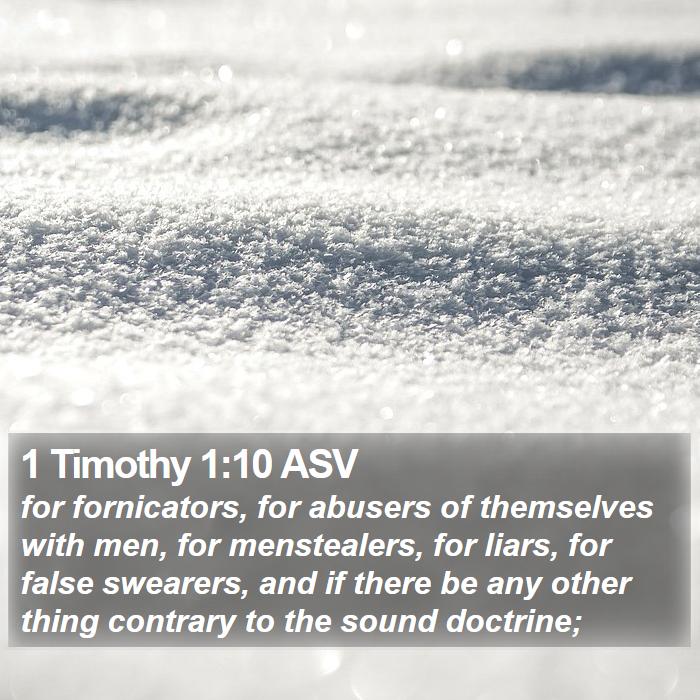 1 Timothy 1:10 ASV Bible Study