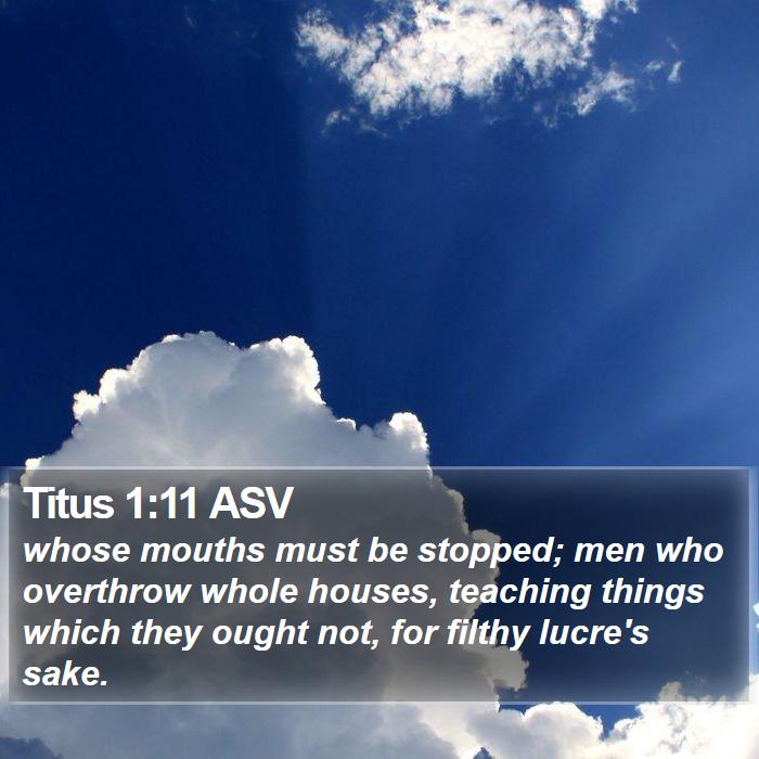 Titus 1:11 ASV Bible Study