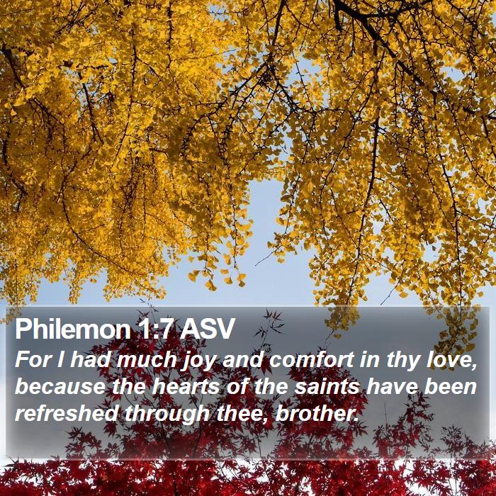 Philemon 1:7 ASV Bible Study