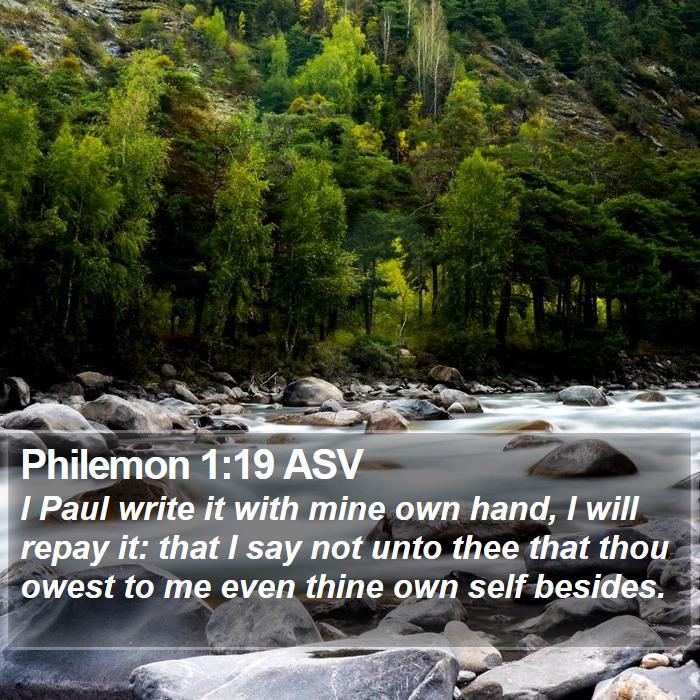 Philemon 1:19 ASV Bible Study