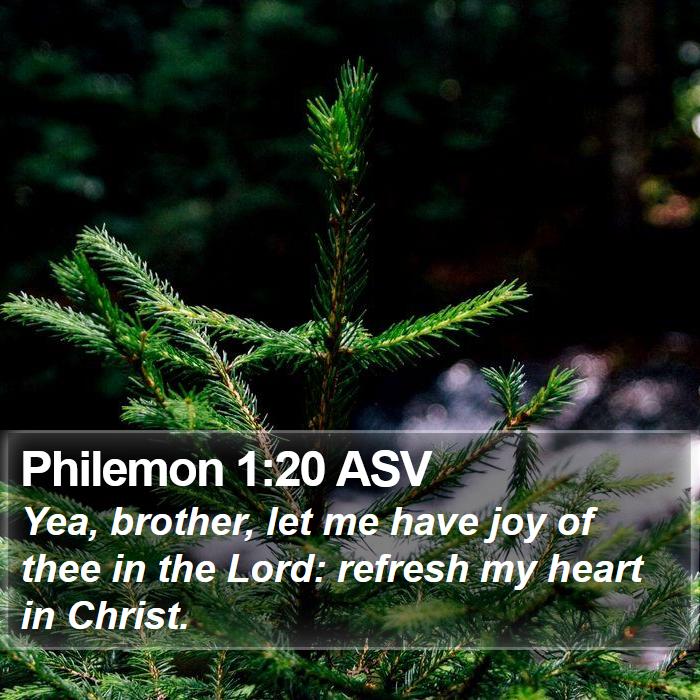 Philemon 1:20 ASV Bible Study