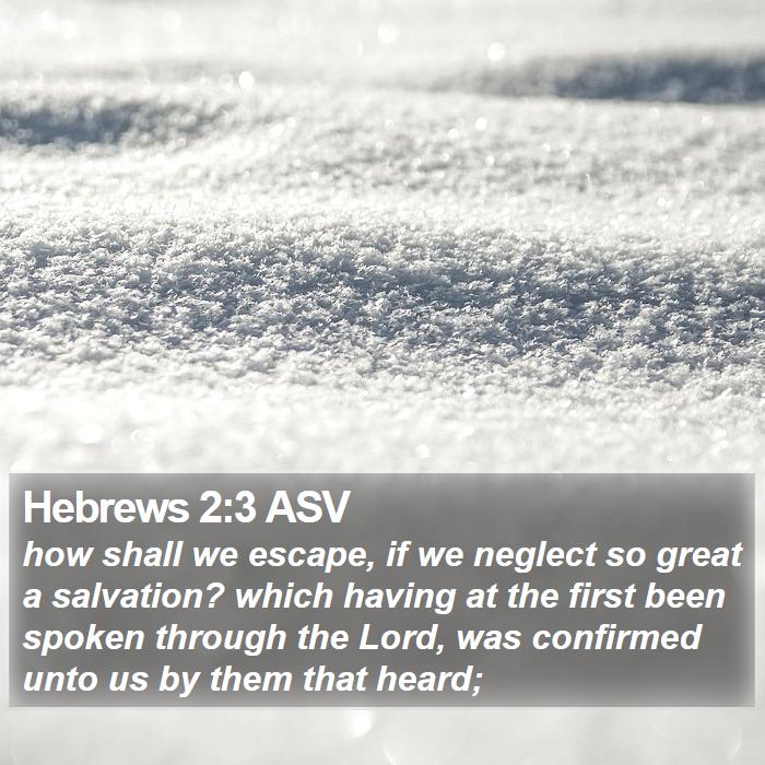 Hebrews 2:3 ASV Bible Study