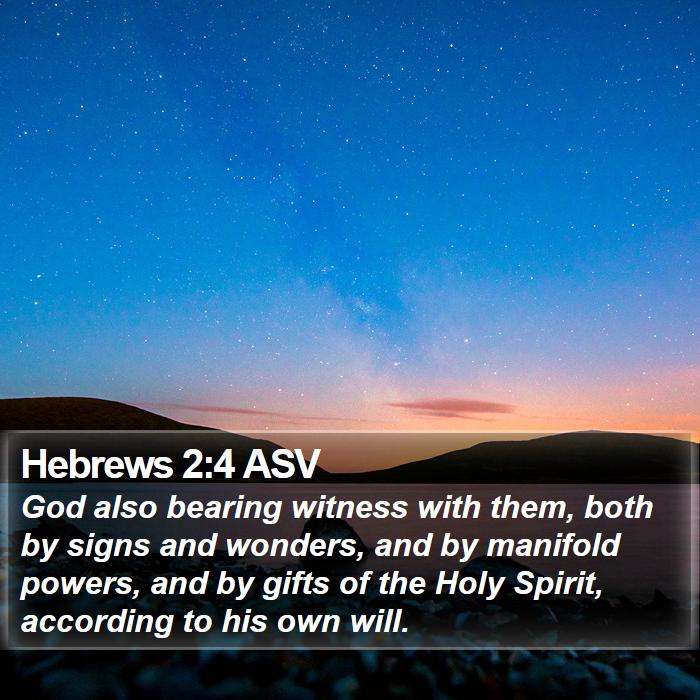 Hebrews 2:4 ASV Bible Study