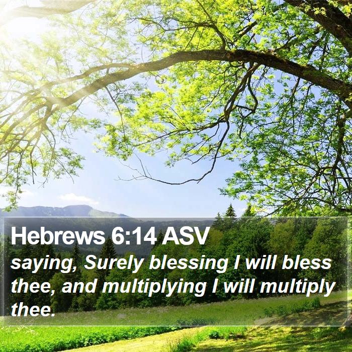 Hebrews 6:14 ASV Bible Study